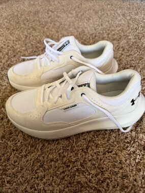 Under Armour White Low-Top Mesh Sneakers